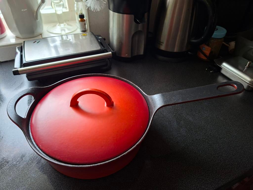 Hackman 25 gietijzer braadpan met steel, Huis en Inrichting, Ophalen of Verzenden, Gietijzer, Koekenpan of Braadpan