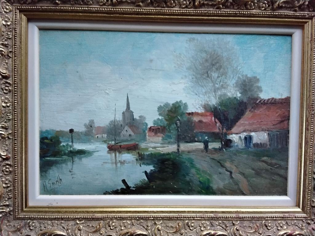 Olieverf Hobbe Smith - Paneel, Antiek en Kunst, Kunst | Schilderijen | Klassiek, Ophalen