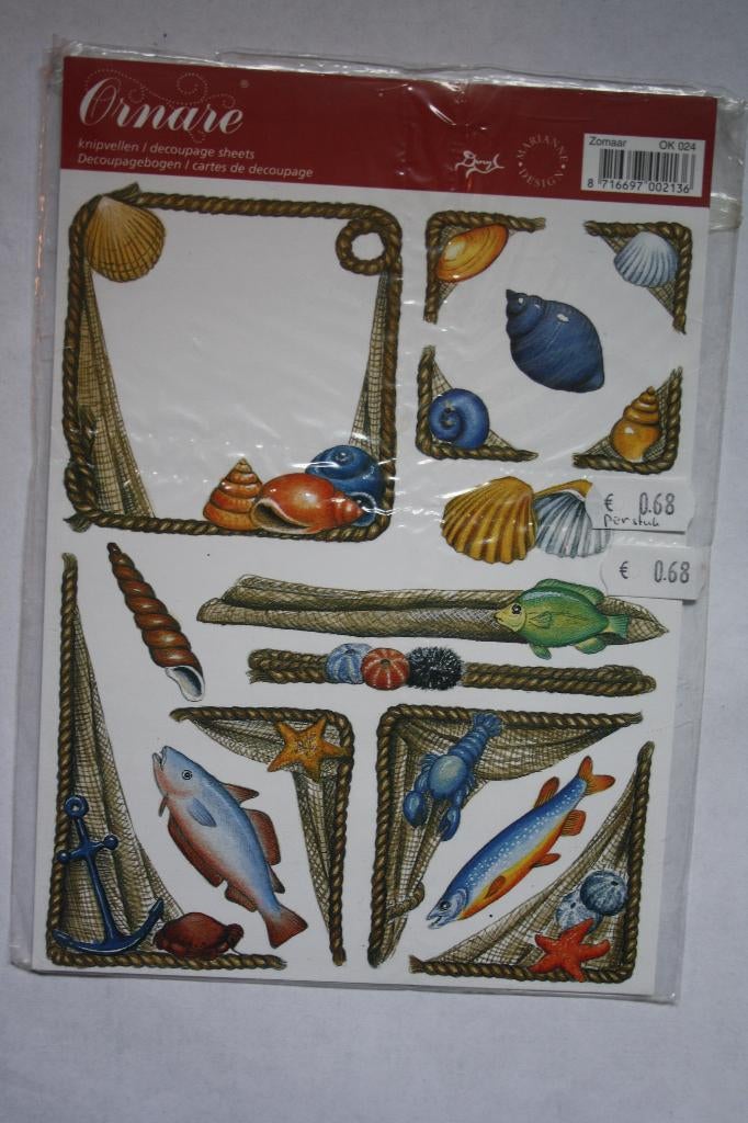 7 st. A5 Ornare knipvellen decoupage sheets 62, Verzenden, Nieuw, Natuur, Knipvel
