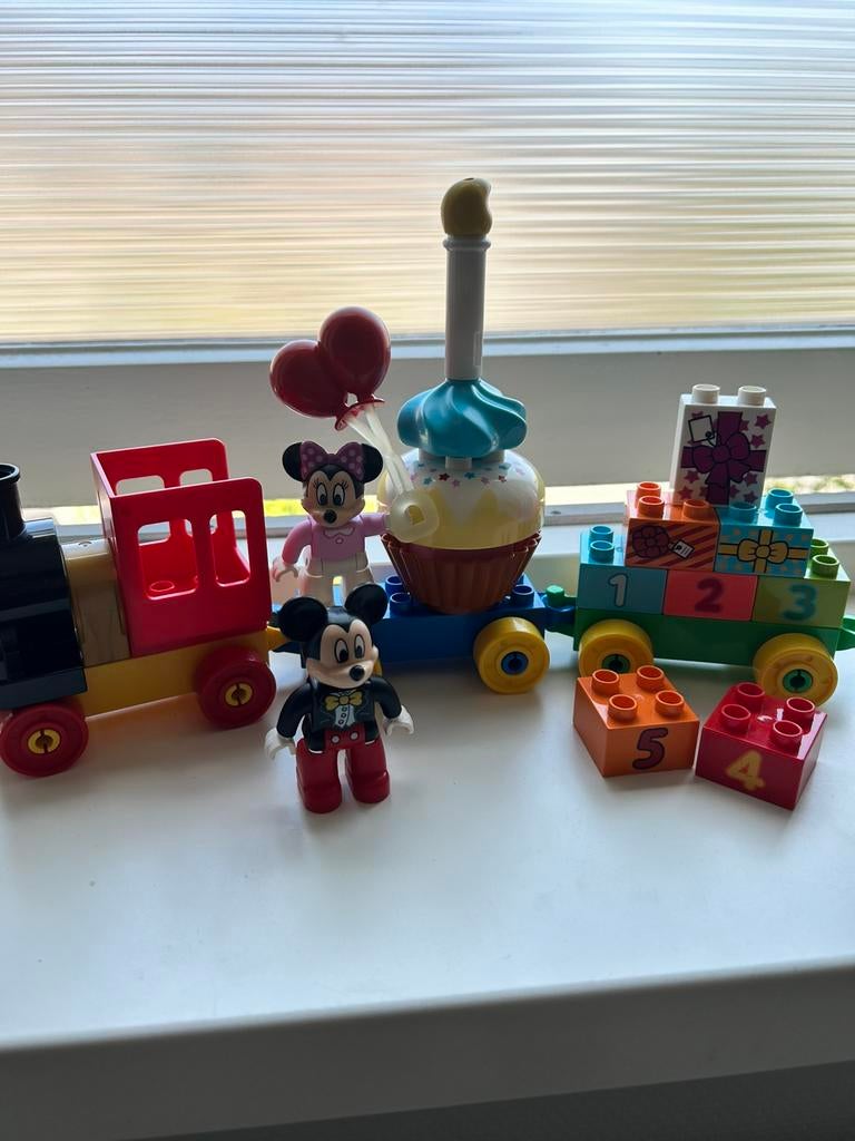 Dulpo mickey mouse trein, Ophalen of Verzenden, Gebruikt, Complete set, Duplo