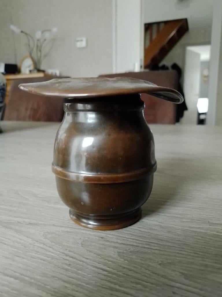 Antieke koperen kwispedoor, Antiek en Kunst, Ophalen, Koper