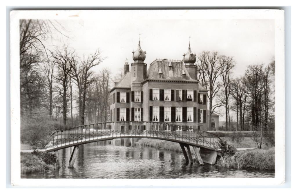 Oegstgeest, Achterzijde Kasteel "Oud Poelgeest", Verzenden, 1940 tot 1960, Gelopen, Zuid-Holland