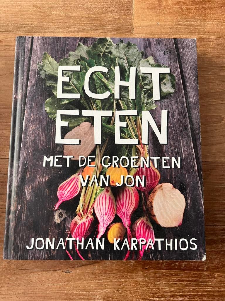 Kookboek Jonathan Karpathios - Echt eten, Ophalen of Verzenden, Zo goed als nieuw