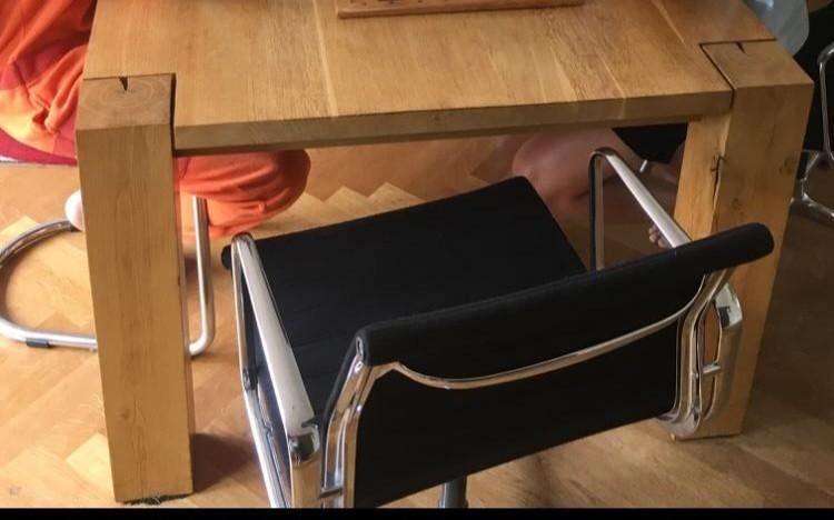 VNU Eettafel Henk Vos - Massief Eiken, Ophalen, Gebruikt, 100 tot 150 cm, Design