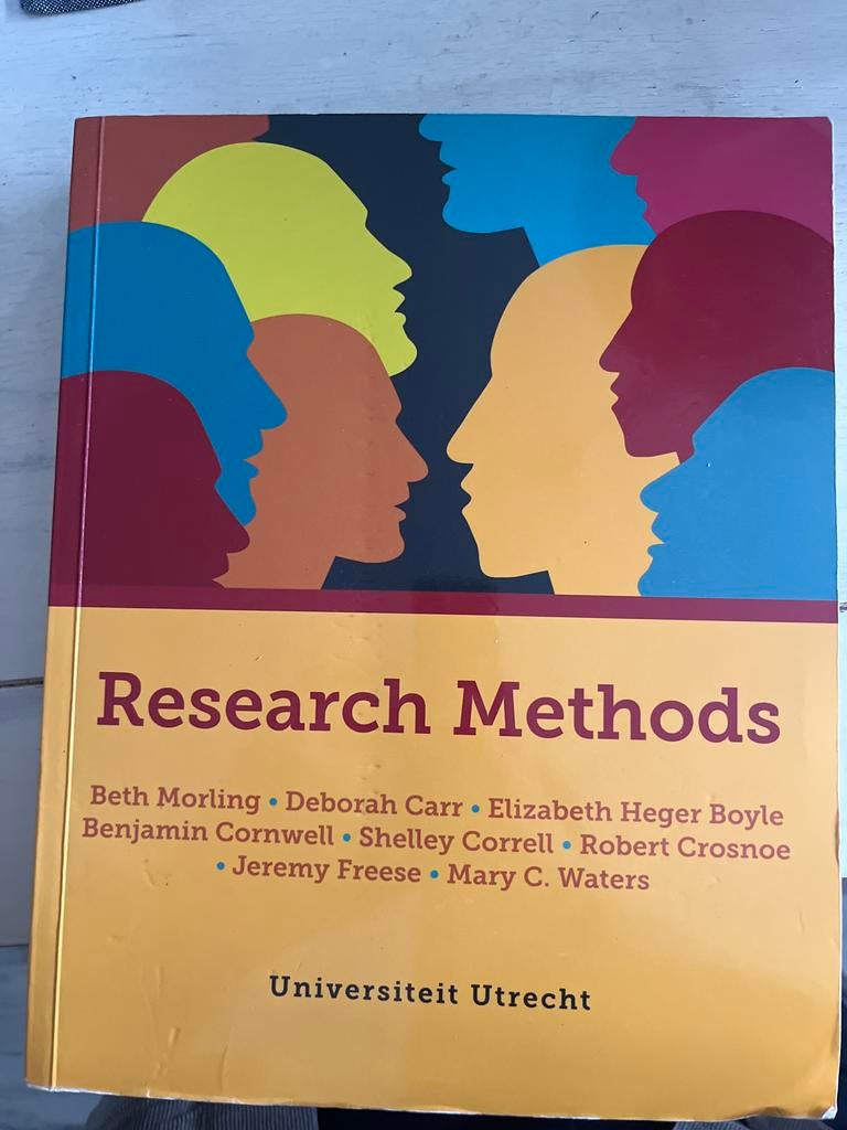 Research Methods - Universiteit Utrecht, Ophalen of Verzenden, Gamma, Zo goed als nieuw, WO