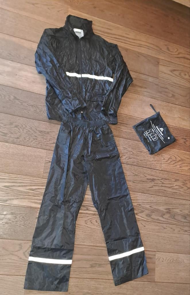 Nieuw zwart regenpak maat S, Caravans en Kamperen, Regenkleding, Ophalen, Nieuw