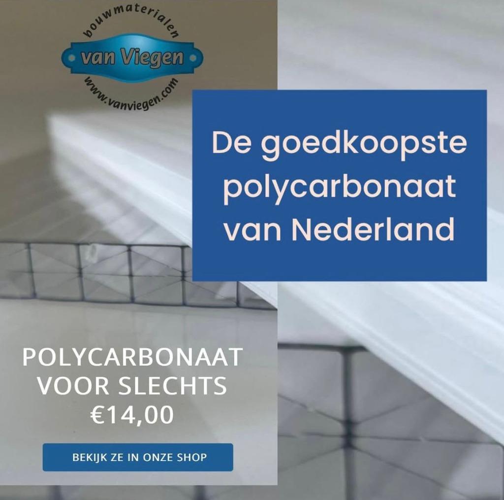 De goedkoopste polycarbonaat kanaal platen van Nederland, Ophalen of Verzenden, Nieuw, Overige materialen