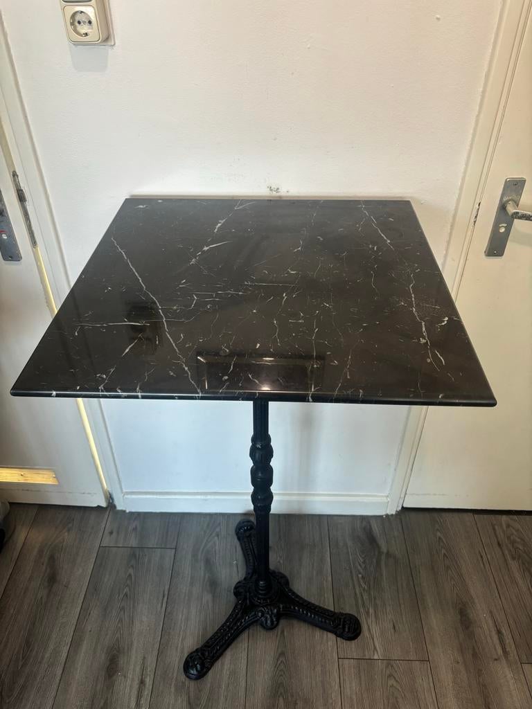 Statafel met zwart marmer blad, Huis en Inrichting, Tafels | Statafels, Ophalen, Zo goed als nieuw