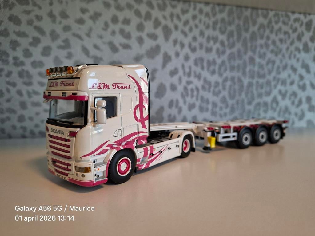 WSI, Scania R Combinatie L&M Trans, Ophalen of Verzenden, Zo goed als nieuw, Bus of Vrachtwagen, Wsi