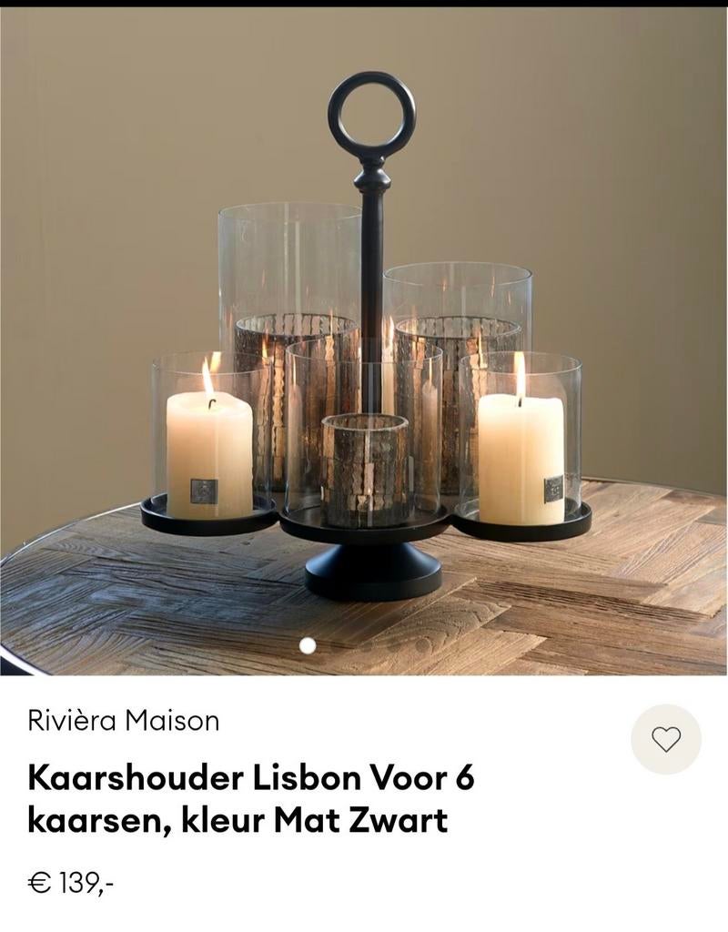 Riviera maison Lisbon maat L, Huis en Inrichting, Ophalen, Overige materialen, Gebruikt, Zwart