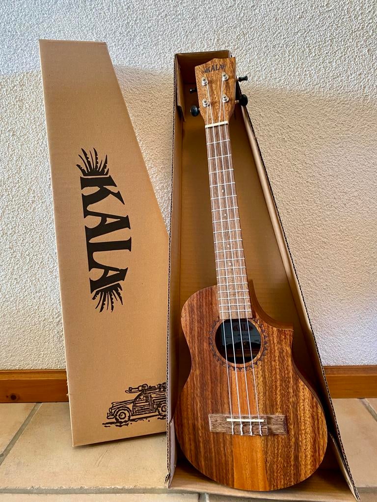Kala Tenor Ukelele met pickup - Teak Tri-Top, Muziek en Instrumenten, Ophalen, Zo goed als nieuw, Ukelele