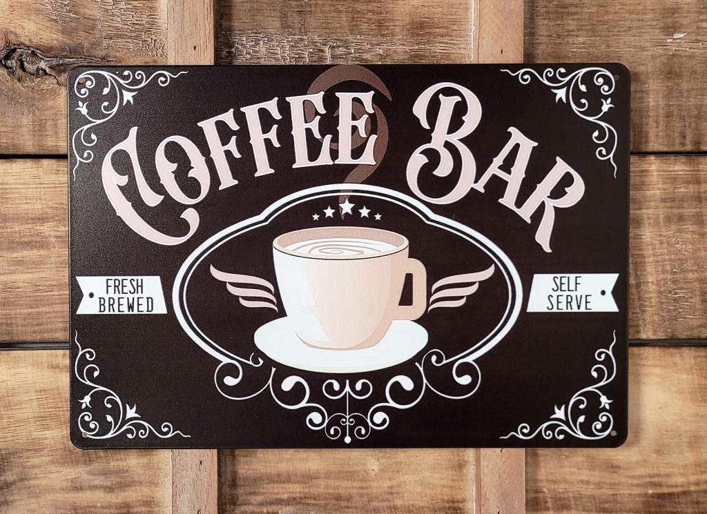 Coffee Bar koffie reclamebord van metaal wandbord deco, Info@deconoord.nl, Deco Noord, Nieuw, Ophalen of Verzenden