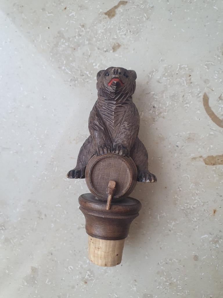 Zwarte Woud Stop - Houten Beer met Vat, Huis en Inrichting, Verzenden, Gebruikt