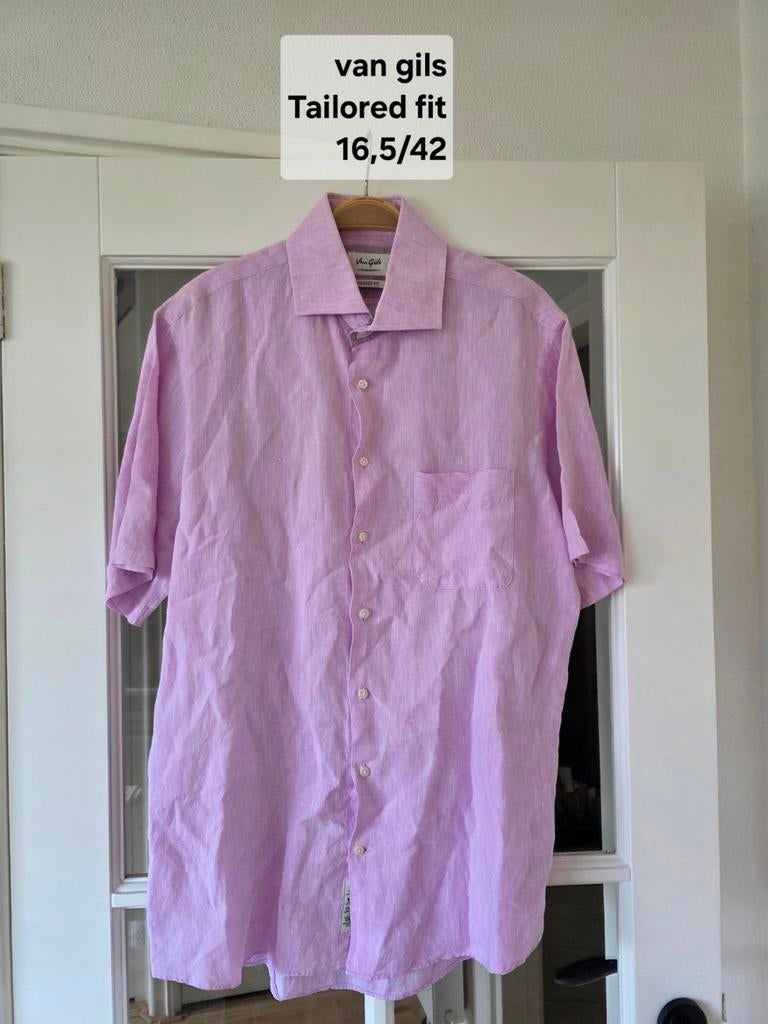 Van Gils overhemd, tailored fit, lila, maat 42, Ophalen of Verzenden