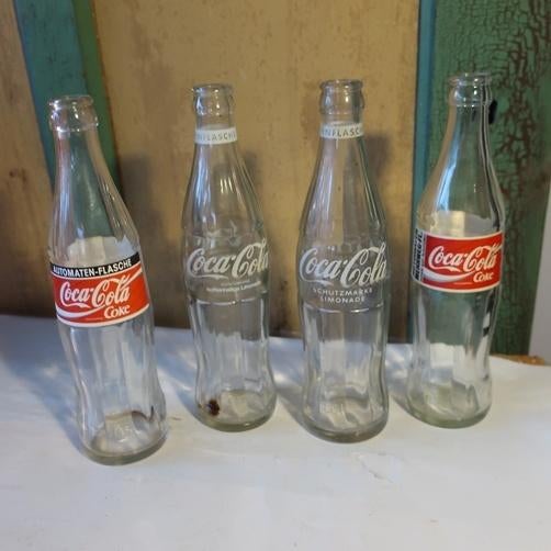 Fles Coca Cola glas 0,33 liter Automatenflasche SET 4 STUKS, Ophalen of Verzenden, Gebruikt, Verpakking