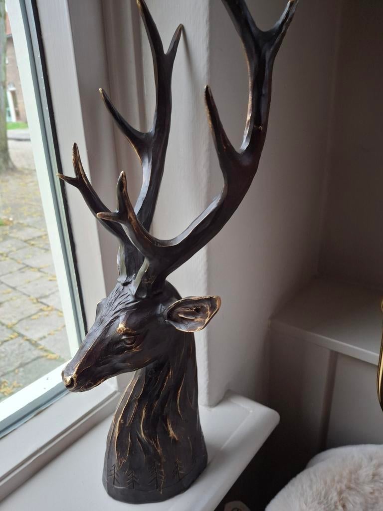 Nieuwe prachtige houten hertenkop, Ophalen of Verzenden