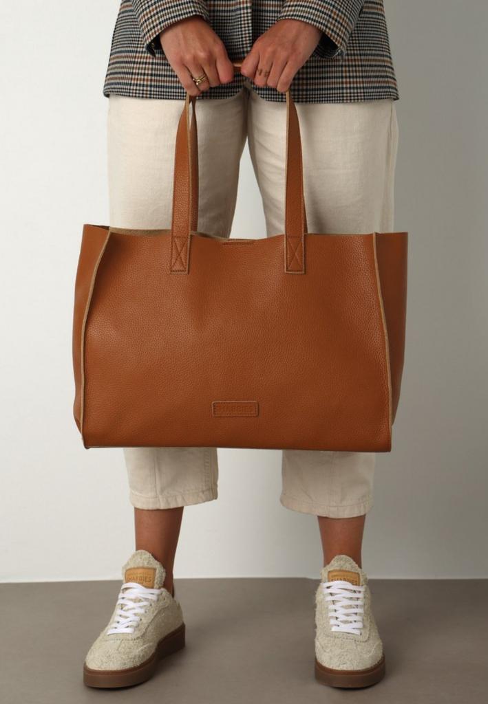 Shabbies Amsterdam Stijlvolle Bruine Leren Shopper Tas, Ophalen of Verzenden, Zo goed als nieuw, Bruin, Shopper