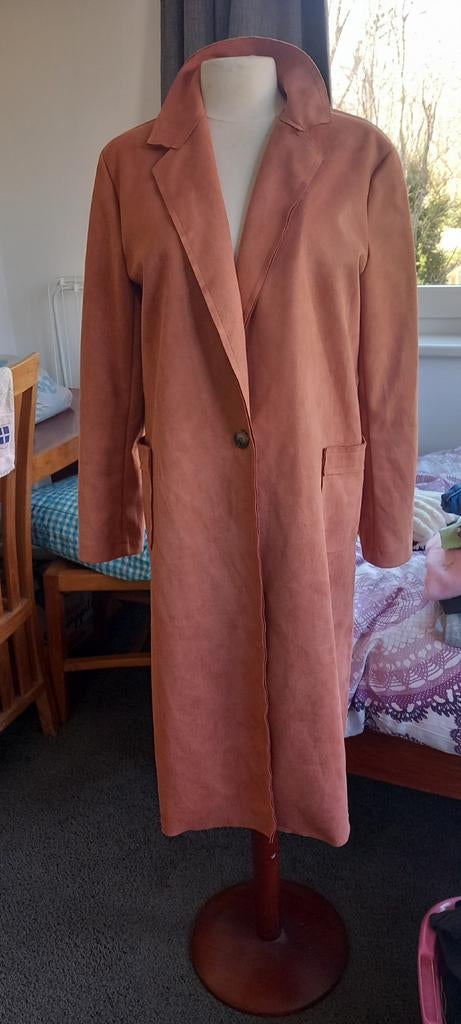 Suedine tussenjas m/l, Ophalen of Verzenden, Zo goed als nieuw, Beige