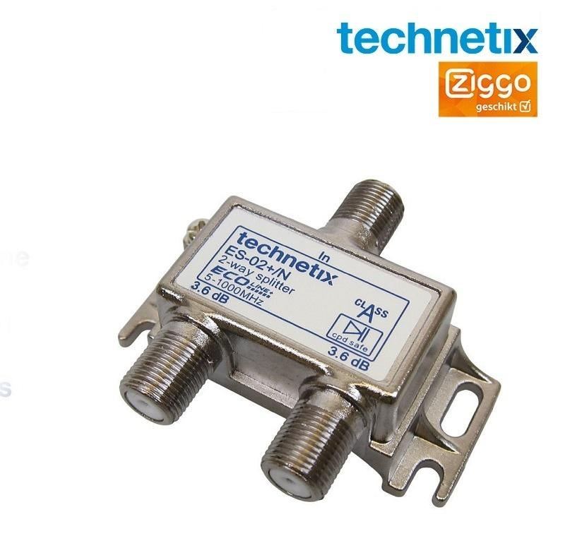 F-Connector Splitter - Technetix (mét Gratis verzending), Verzenden, Nieuw, Minder dan 2 meter, Coaxiale kabel