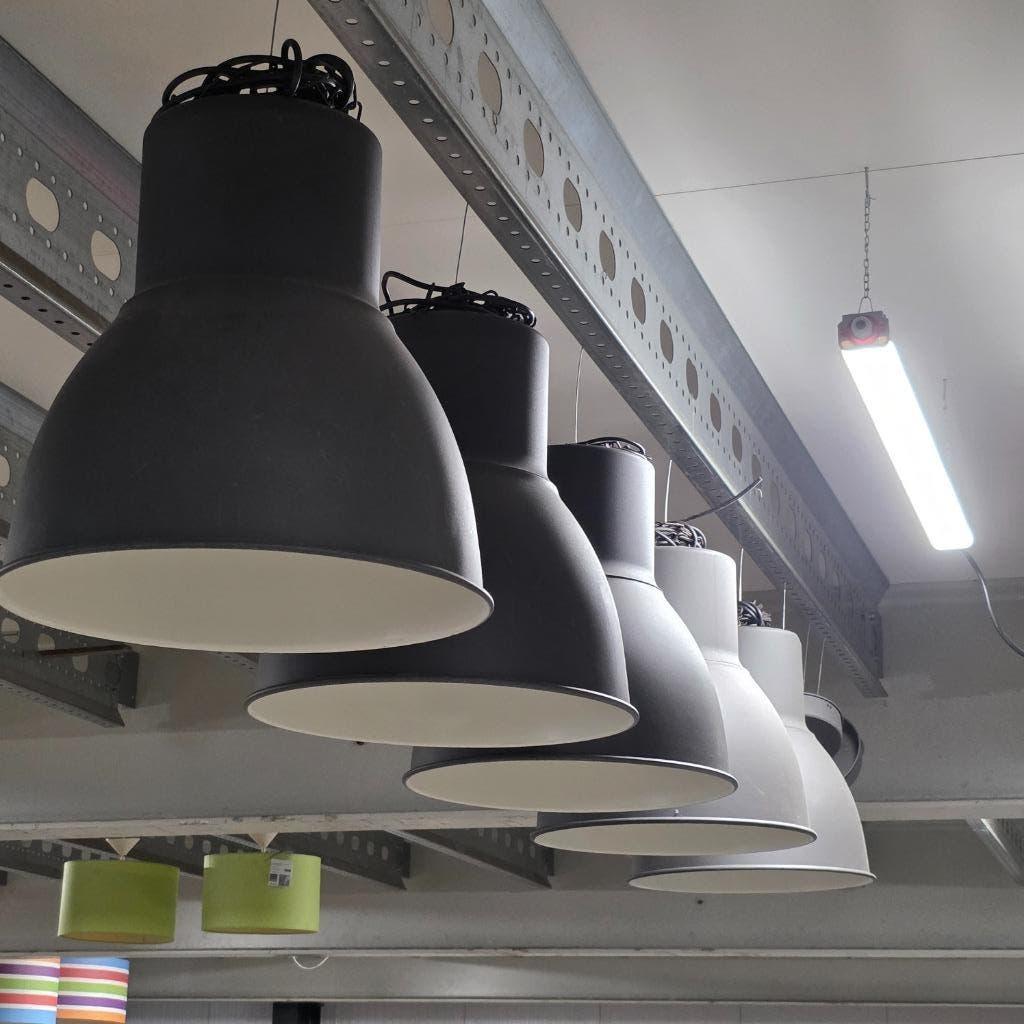 5x   grote lichtgewicht metalen hanglampen 45 cm doorsnede, Huis en Inrichting, Ophalen, Gebruikt, Minder dan 50 cm