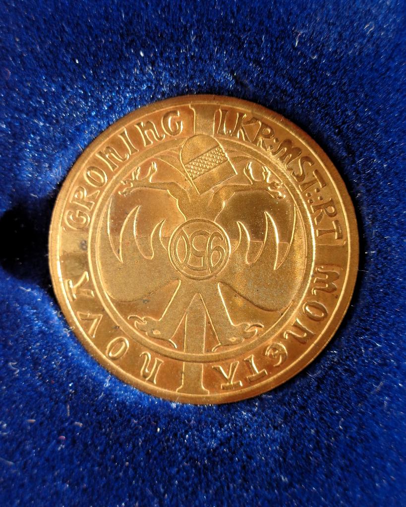 Herdenkingspenning 950 jaar stad Groningen ( in 1990), Postzegels en Munten, Penningen en Medailles, Ophalen of Verzenden, Brons