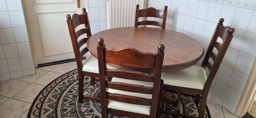 Keukenstoelen en tafel, Ophalen of Verzenden, Gebruikt, 4 tot 6 stoelen