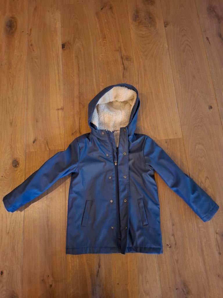 Regenjas maat 110 116 hema blauw, Ophalen of Verzenden, Zo goed als nieuw, Jas