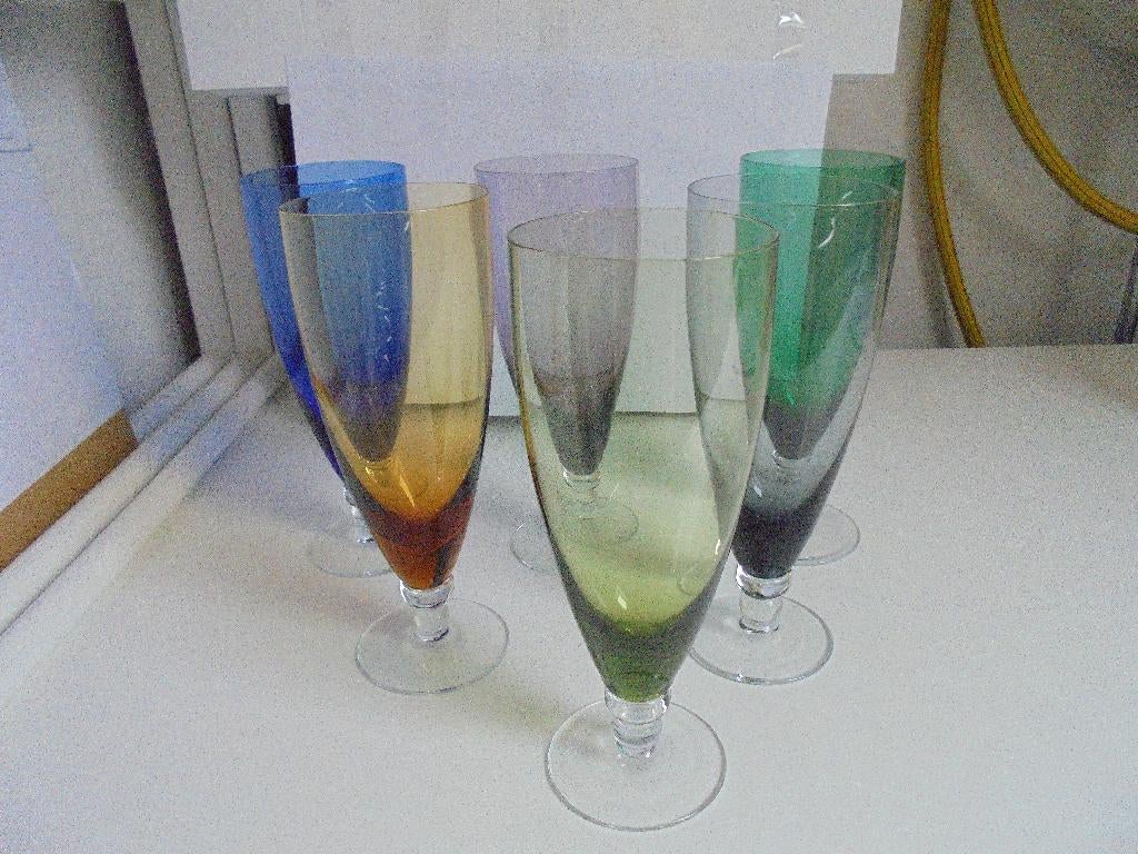 Glazen Bierglazen 6 stuks retro vintage Max Verboeket, Antiek en Kunst, Ophalen