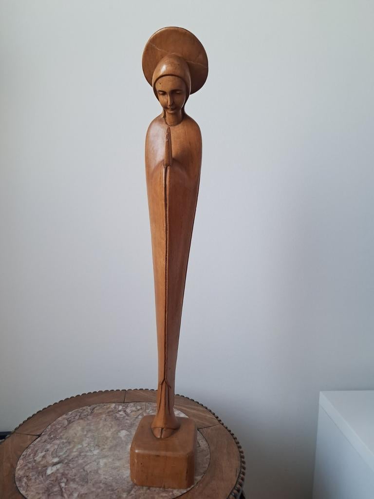 Fraai gestileerde beukenhouten madonna, Ophalen of Verzenden