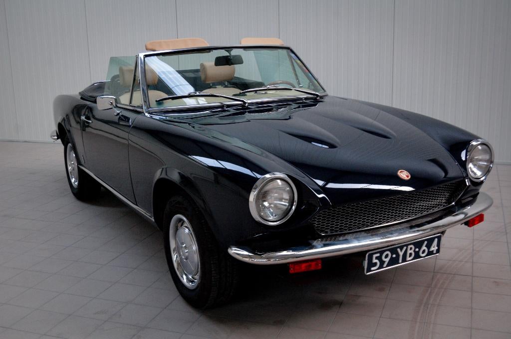 Fiat 124 1.8 Sport Spider US 1976 Blauw, Auto's, Fiat, Voorwielaandrijving, Beige, 4 cilinders, Cabriolet
