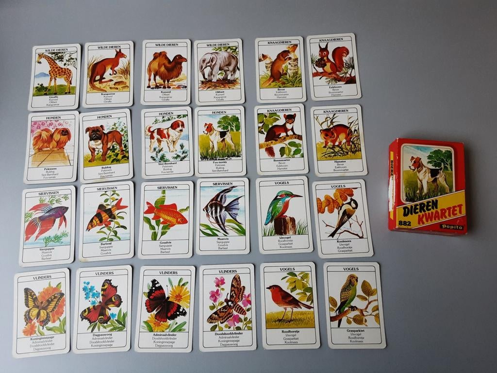 Papita dieren kwartet., Verzamelen, Speelkaarten, Jokers en Kwartetten, Ophalen of Verzenden, Zo goed als nieuw, Kwartet(ten)