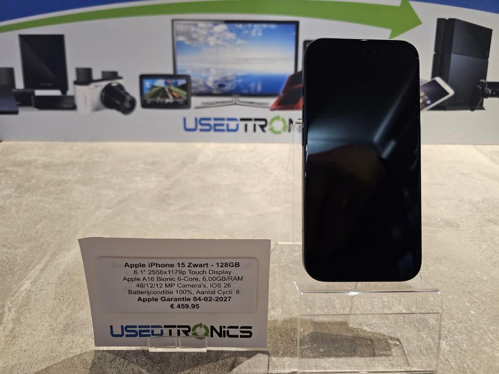 Apple iPhone 15 Zwart - 128GB - Zo goed als nieuw, 128 GB, IPhone 15, Zwart, Ophalen of Verzenden