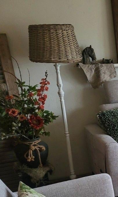 Grote rieten lampekap, Huis en Inrichting, Lampen | Lampenkappen, Ophalen of Verzenden, Rond, 25 tot 50 cm