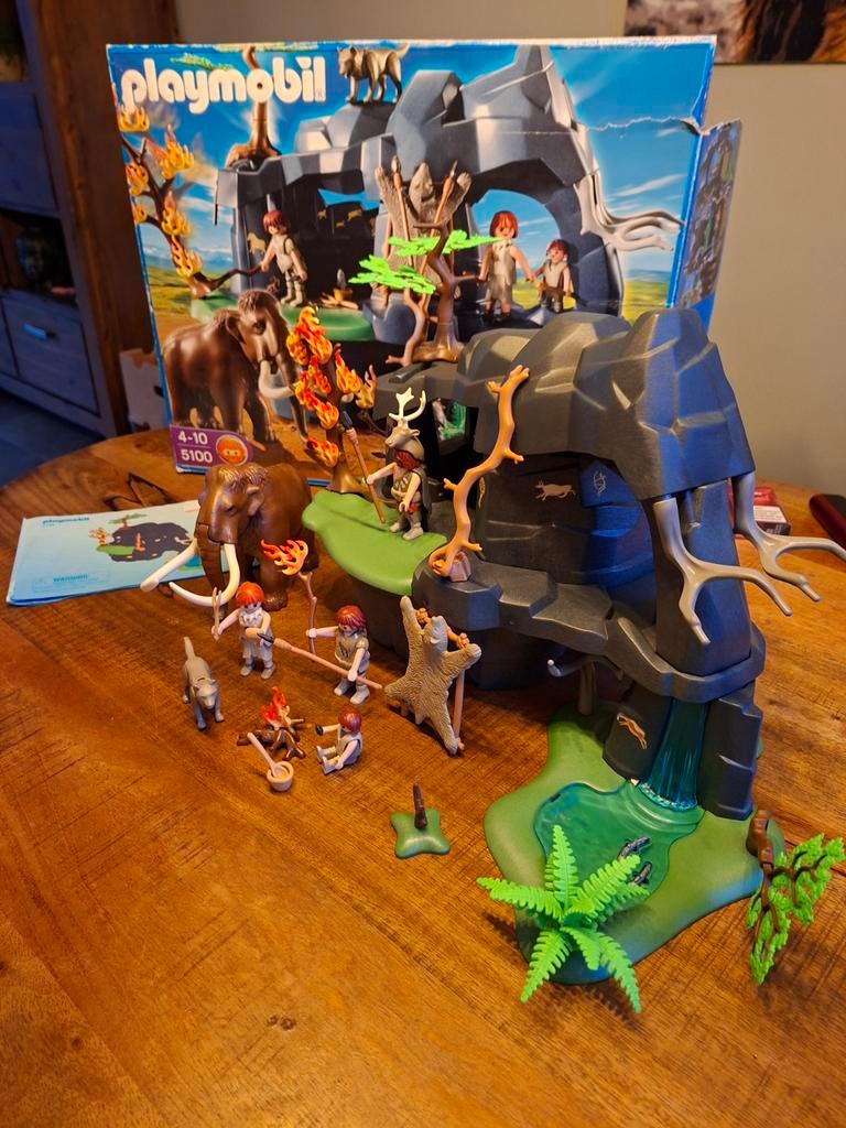 Playmobil 5100 De Oertijd - Mammoet, Wolf, Berenvel, Ophalen of Verzenden, Zo goed als nieuw, Complete set