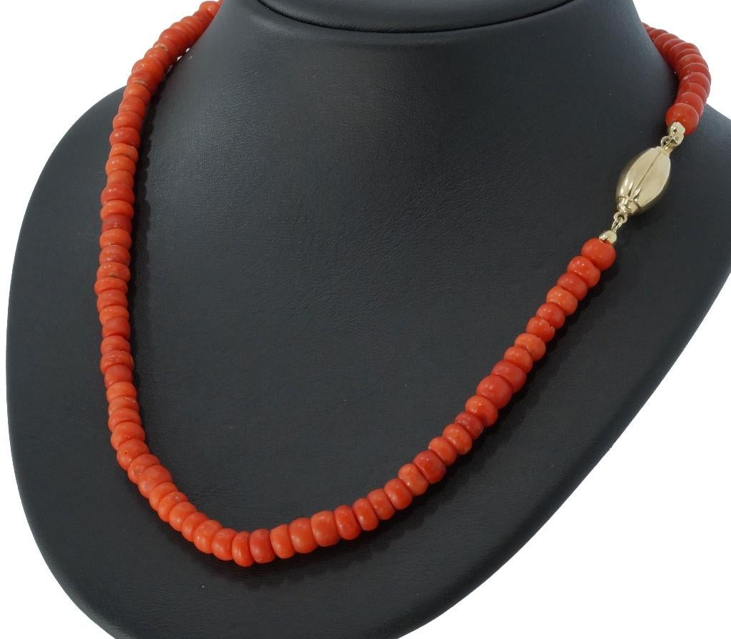 Bloedkoraal antieke kaasjes ketting fraai 14k slot goud dame, Sieraden, Tassen en Uiterlijk, Antieke sieraden, Verzenden, Goud