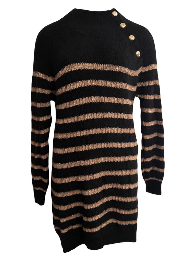 Sezane jurk S, Zwart, Ophalen of Verzenden, Zo goed als nieuw, Onder de knie