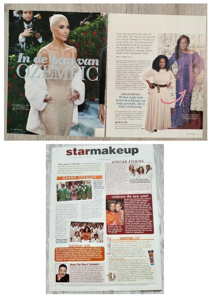 Oprah Winfrey – tijdschriften knipsels, Verzenden, Zo goed als nieuw, Tv, Overige typen