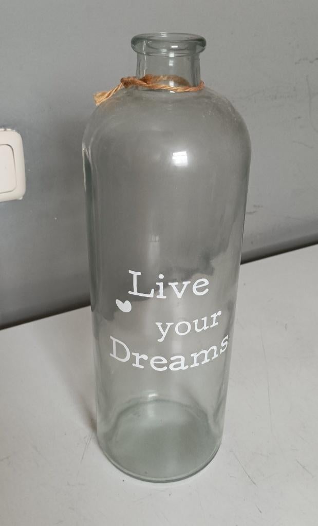 decoratie vaas 35 cm, Gebruikt, Overige kleuren, Ophalen of Verzenden, Glas