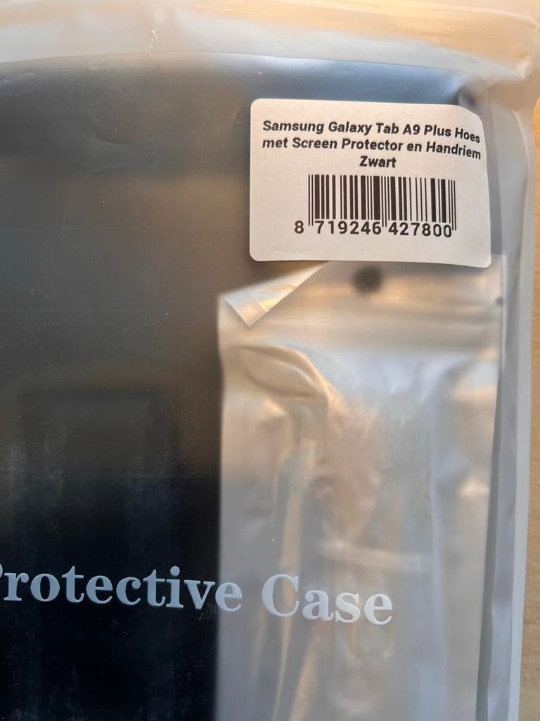 Samsung Galaxy Tab A9 Plus Hoes met Screen Protector Zwart, Ophalen of Verzenden, Nieuw, 11 inch, Bescherming voor- en achterkant