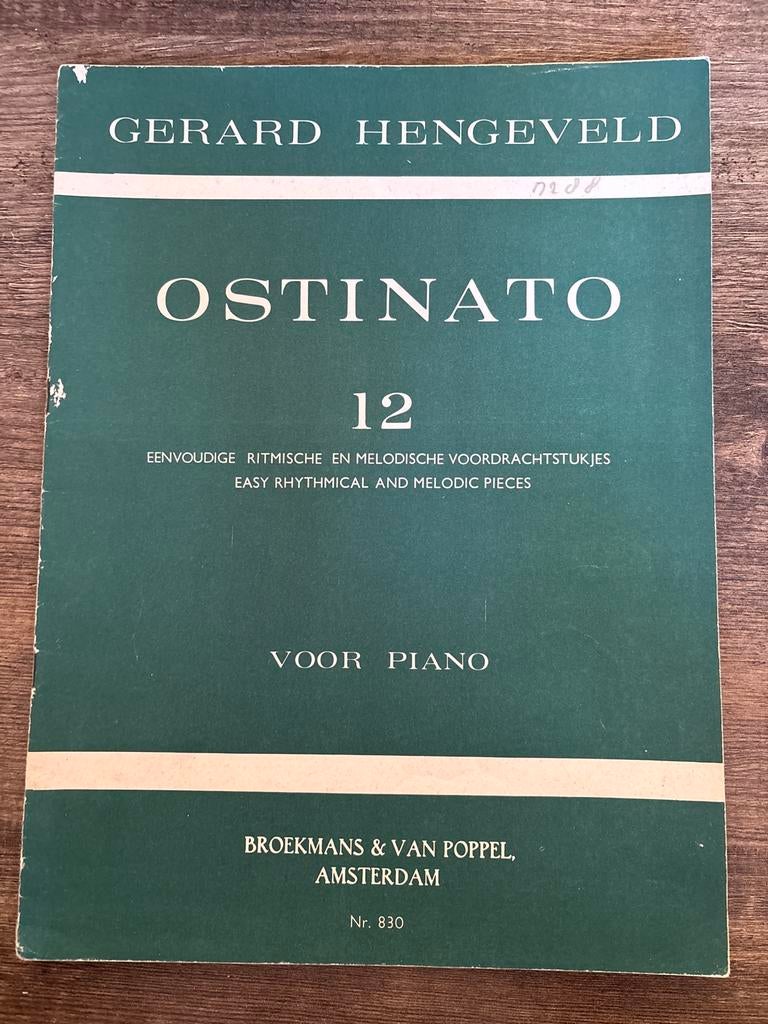 Gerard Hengeveld - Ostinato 12 voor piano, Gebruikt, Klassiek, Ophalen of Verzenden, Artiest of Componist