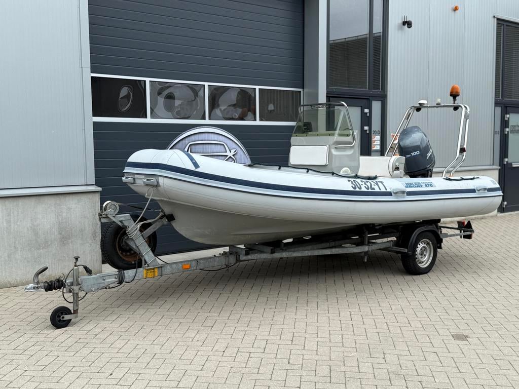 Joker 470 RIB met Yamaha 100pk motor inclusief trailer, Ophalen, Zo goed als nieuw, Benzine, Overige materialen