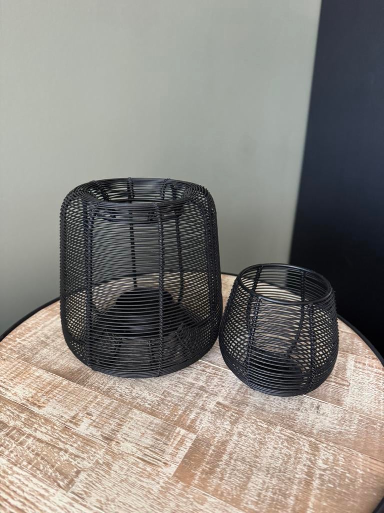 Kaarshouder lantaarn, Zwart, Ophalen of Verzenden, Zo goed als nieuw, Metaal