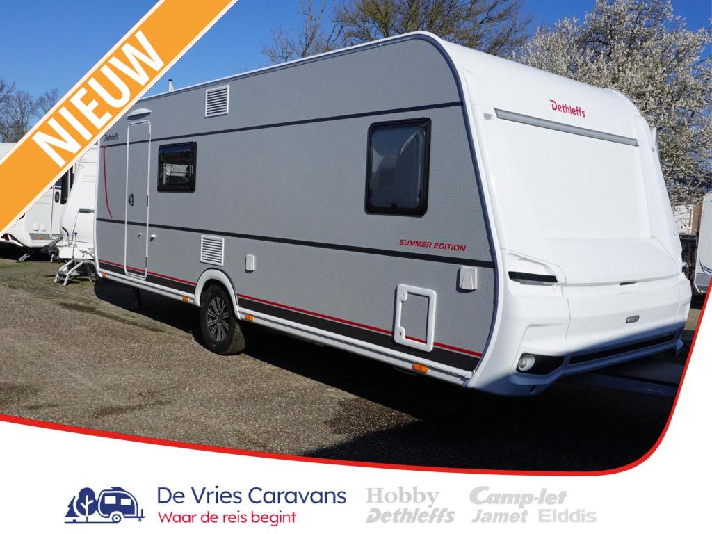 Dethleffs Summer Edition 560 FMK Stapelbed en airco, Caravans en Kamperen, Caravans, Bedrijf, tot en met 5, 1500 - 2000 kg, Rondzit