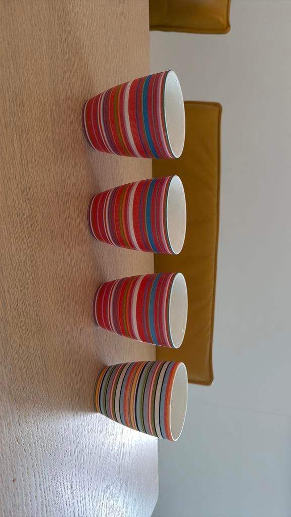 4 Iittala Origo mokken 250 ml, Huis en Inrichting, Gebruikt, Ophalen of Verzenden, Overige stijlen, Kop(pen) en/of Schotel(s)