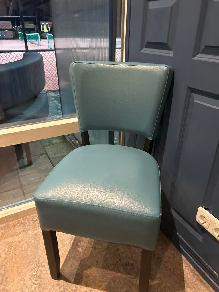 7x Stoel Lisa blauw in goede staat, Huis en Inrichting, Stoelen, Ophalen, Gebruikt, Blauw, Vijf, Zes of meer stoelen