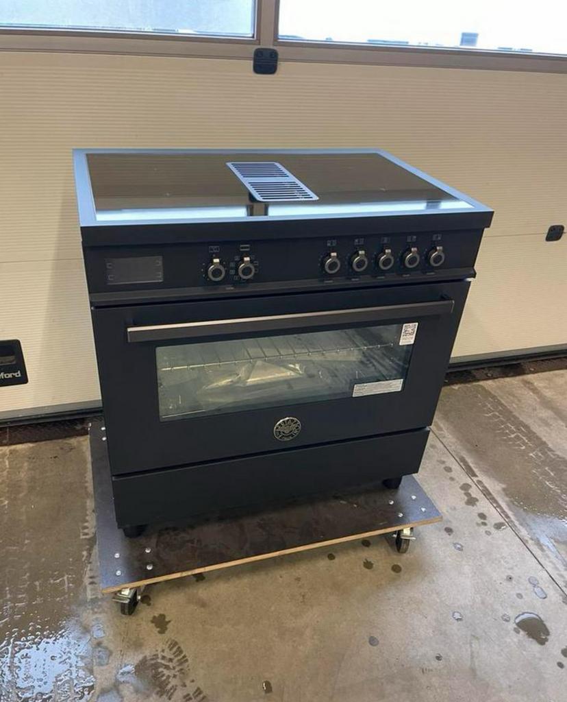 BERTZZONI AIRTEC INDUCTIE FORNUIS MET AFZUIGING Mat Zwart, 60 cm of meer, Nieuw, Energieklasse A of zuiniger, Inductie
