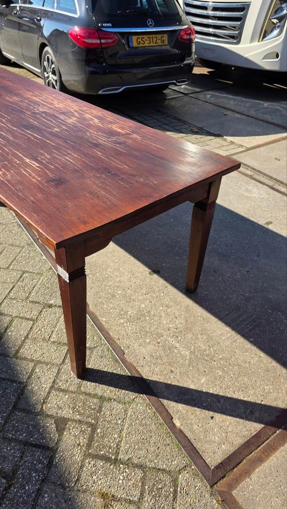 Franse Boeren Eettafel met Lade - Rustiek Hout, Antiek en Kunst, Antiek | Meubels | Tafels, Ophalen of Verzenden