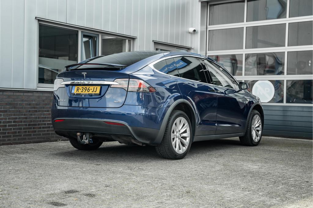 Tesla Model X 90D Free Super Charge (bj 2016, automaat), Auto's, Gebruikt, 124 €/maand, Blauw, 90 kWh