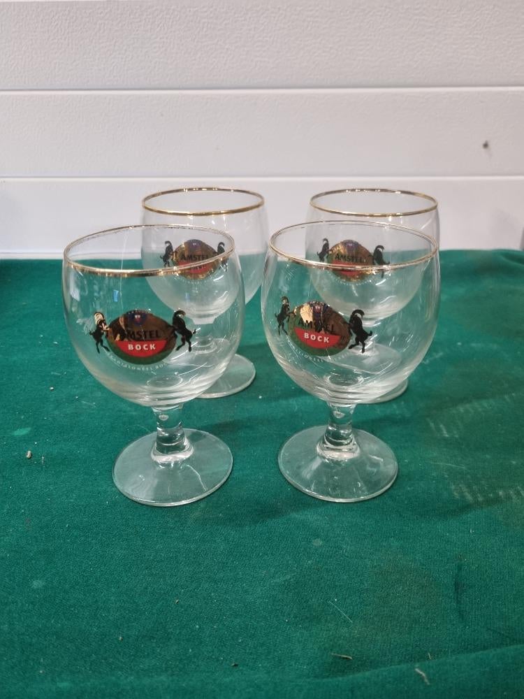 amstel bock bierglazen vier stuks, Ophalen of Verzenden, 'T Olde Gre-j, Info@toldegrej.nl, Endepoelstraat 20f Didam