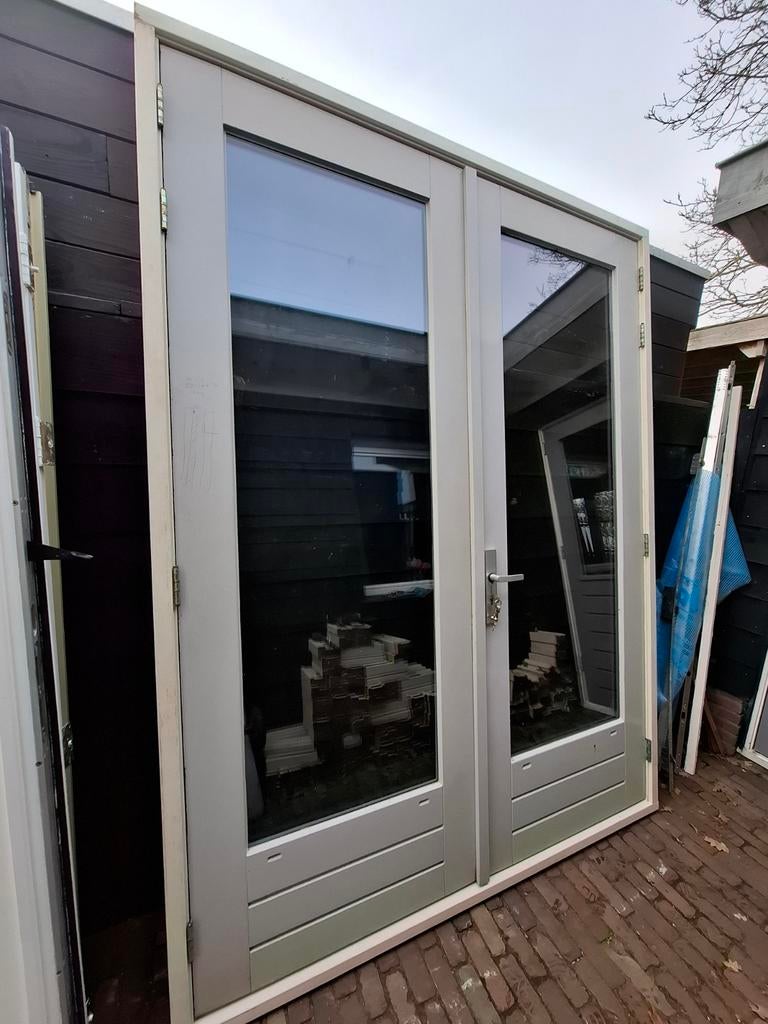 Openslaande tuindeuren dubbel glas deuren terrasdeuren pui, Doe-het-zelf en Verbouw, Kozijnen en Schuifpuien, Ophalen, Deurkozijn